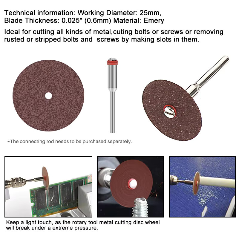 Xcan Harz Trennscheiben Set für Metall, 150 Stück, Durchmesser: 25 mm, Zubehör für Dremel Drehwerkzeuge - Bild 5