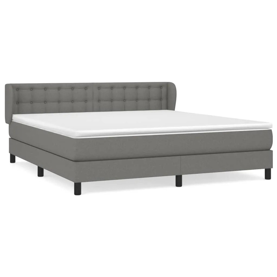 vidaXL Boxspringbett Hybrid mit Matratze und Kopfteil, Dunkelgrau, B/T/H: 160 x 200 cm - Bild 2