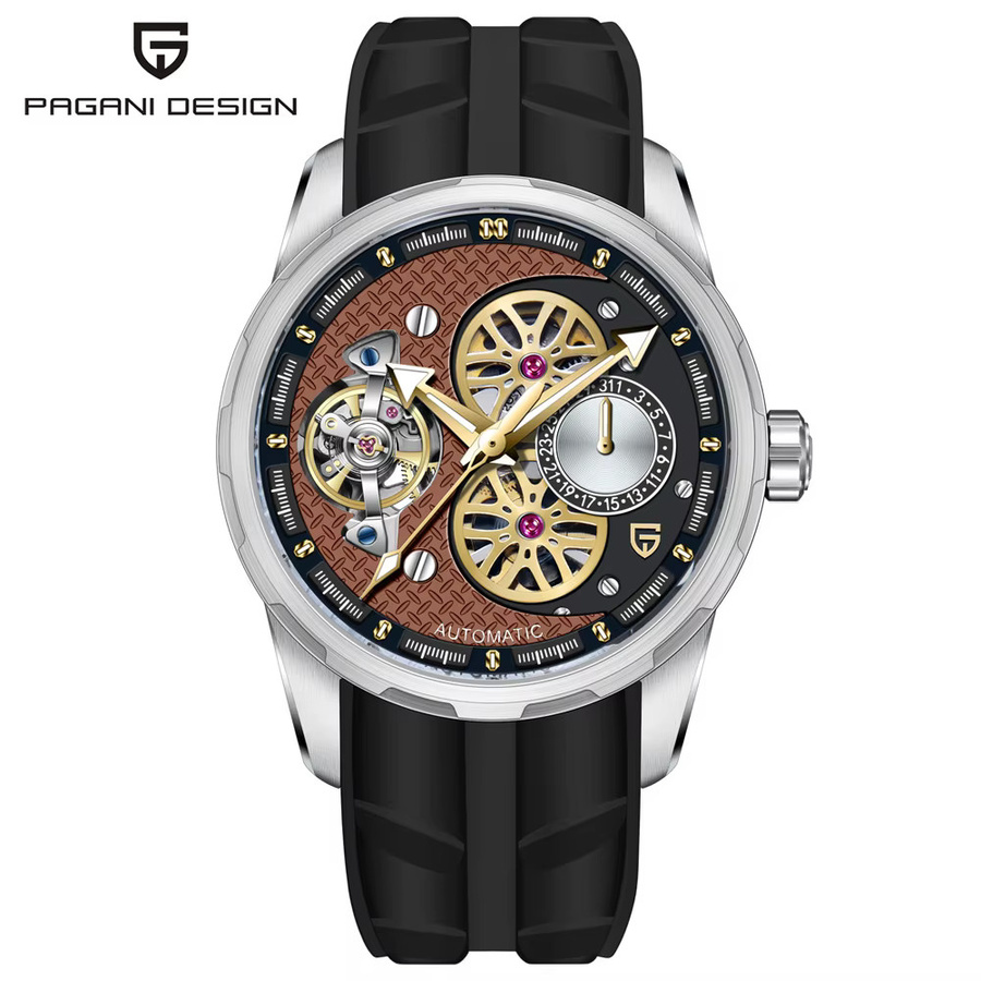 PAGANI DESIGN Armbanduhr, Automatik, Edelstahl, Kautschukarmband, Herren - Bild 6