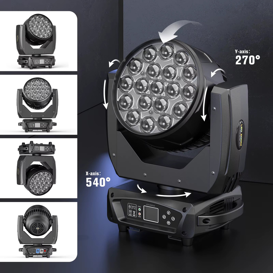 Somspot Beam Moving Head RGBW LED Bühnenbeleuchtung mit Zoom und Fokus in Schwarz - Bild 4