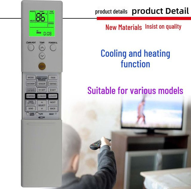 HomeHarmony Universal Klimaanlagen-Fernbedienung in Weiß, kompatibel mit Fujitsu AR-REM5E, REM6E, REM1U, RET5E und REA2E - Bild 1