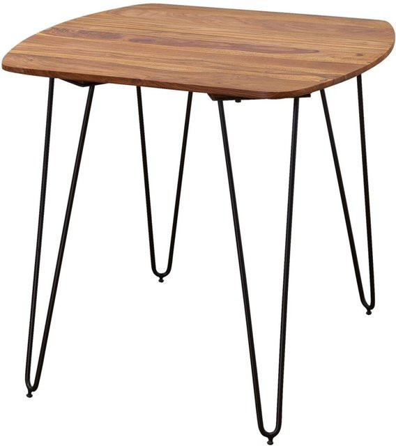 Wohnling Esstisch aus Indischem Sheesham Palisander Naturholz in Schwarz Matt B/H/T: 80 x 76 x 80 cm - Bild 1