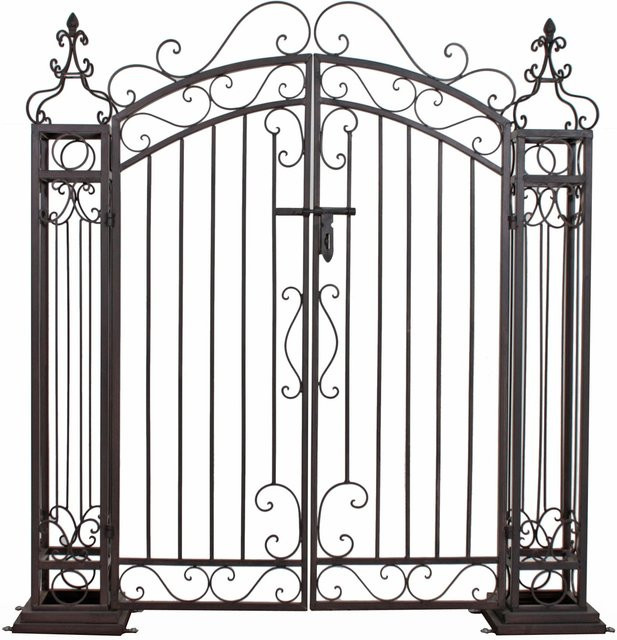 DELUKE Gartentor Pforte ROM aus Stahl in Rostfarben, B/T/H: 127,3 x 25,3 x 119,6 cm - Bild 1