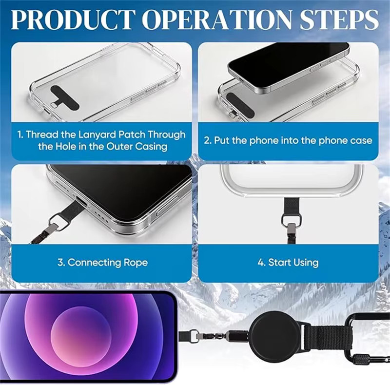 Diebstahlsichere Outdoor-Handyhülle mit einziehbarer Anti-Verlust-Schlaufe für Apple iPhone 16 E - Bild 6