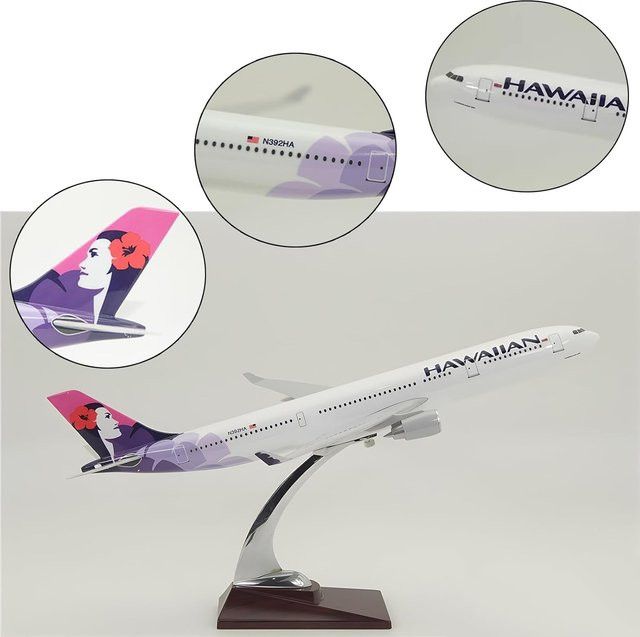 ZOCO Flugzeugmodell A330 Hawaiian Airlines aus Harz im Maßstab 1:80 mit 40 cm Länge - Bild 1