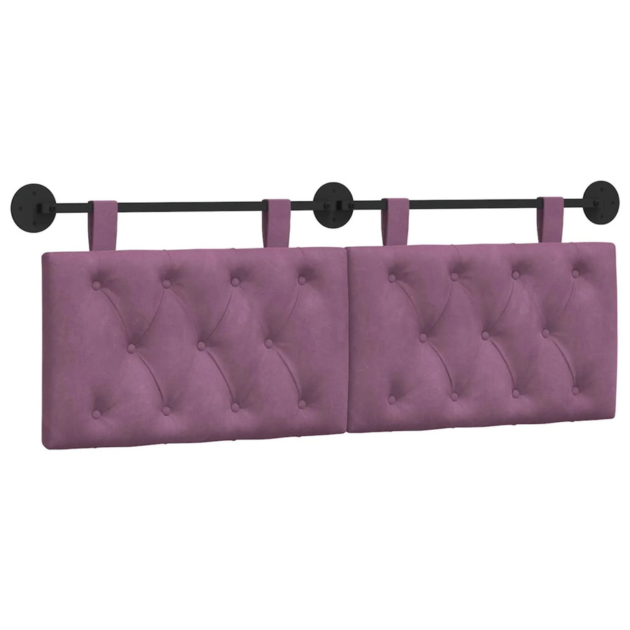 vidaXL Wandmontiertes Polsterpaneel aus Samt in Lila, B/H/T: 130 x 55 x 7 cm - Bild 2