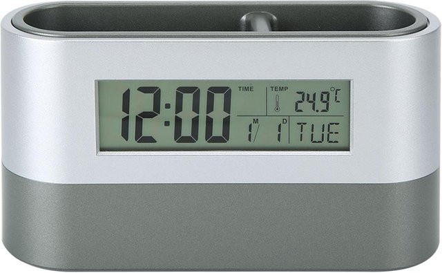 TOMTOP JMS Digitaler Stifthalter mit LCD-Uhr, Ewigem Kalender und Temperaturanzeige aus Kunststoff - Bild 1
