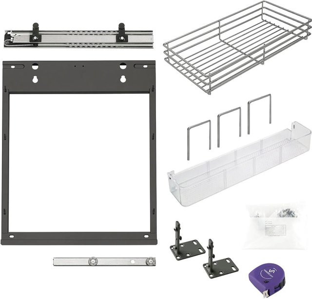 vasalat Peka Slim Schrankauszug für KB 250 Set in Anthrazit mit Schale Einhängekorb und 3 Trennteilen - Bild 1