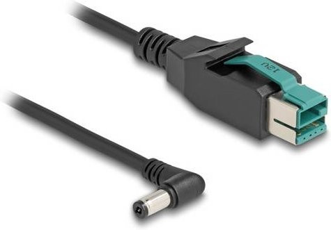 Delock PoweredUSB 12V Stromkabel mit USB-C und DC-Stecker 5,5mm, Schwarz, Länge: 3,00 m - Bild 1