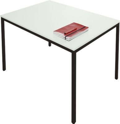 Schäfer Shop Pure Stahlrohrtisch mit melaminharzbeschichteter Spanplatte, B/T/H: 120 x 70 x 72 cm, grau/schwarz - Bild 1