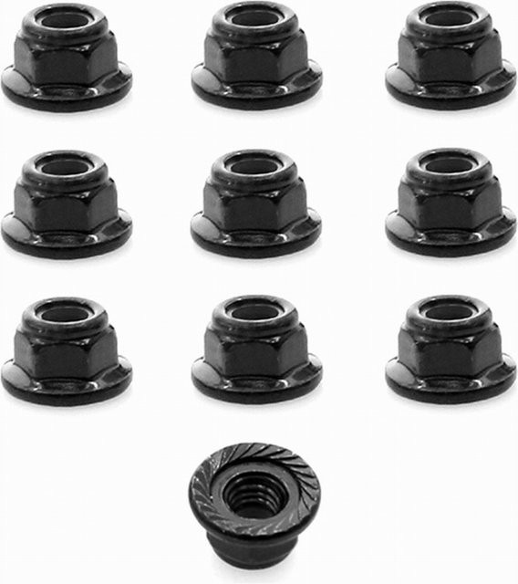 Traxxas M4 Radsicherungsmuttern 4 mm, 10-teiliges Set, Schwarz, Metall - Bild 1