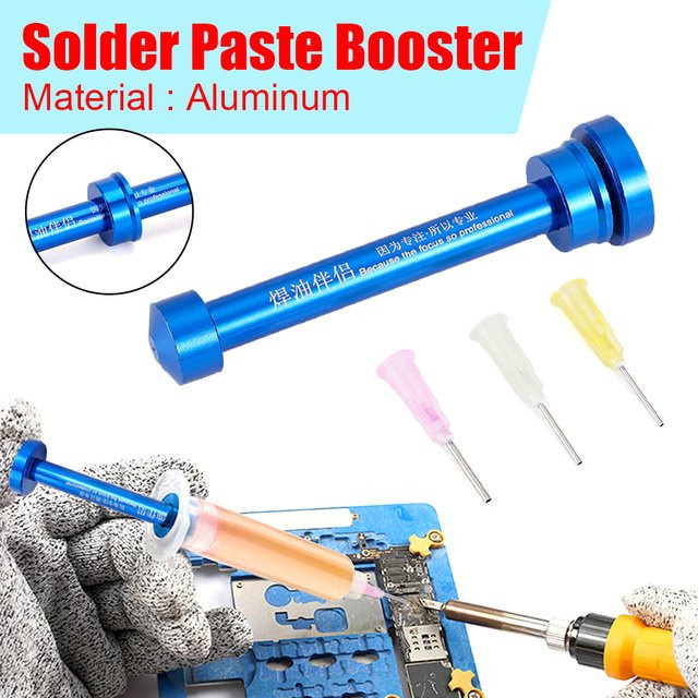 Manuelle Schweißöl-Spritze aus Aluminiumlegierung als Kolben-Dispenser für Flussmittelpaste und Reparaturen in Schwarz oder Blau - Bild 1