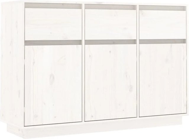 vidaXL Sideboard aus Massivholz Kiefer in Weiß, B/T/H: 110 x 34 x 75 cm - Bild 1