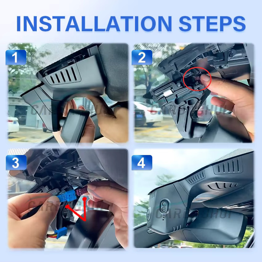 CARBAOHUI 4K Dashcam Auto-DVR für BMW 5er, 6er GT, 7er (Modelle G30, G31, G32, G11 von 2018 bis 2023), Plug-and-Play, Schwarz - Bild 2
