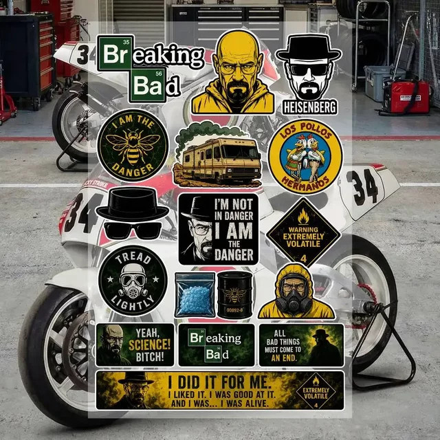 B-Breaking B-Bad Ästhetische Graffiti-Aufkleber aus wasserfestem PVC in Multicolour für Motorrad, Skateboard, Auto und Helm, B/H: 20 x 30 cm - Bild 1