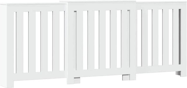 vidaXL Heizkörperverkleidung in Weiß im modernen Latten-Design aus Holzwerkstoff, B/T/H: 205 x 21,5 x 83,5 cm - Bild 1
