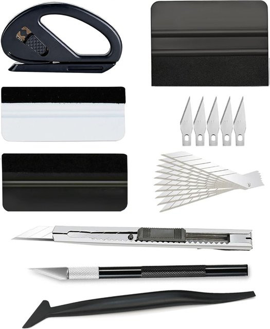 NeoWrap Vinyl Wrap Applikator Tool Kit mit Filz Rakel, Kantenschneider und Eckrakel zur Fenster Tönung und Tapeten Glättung - Bild 1