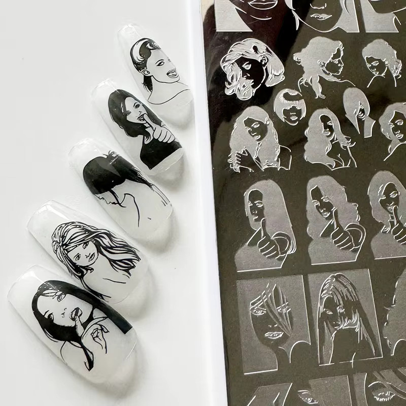 XMQ Stempelplatte Nail Art Vorlagen, Unisex - Bild 2