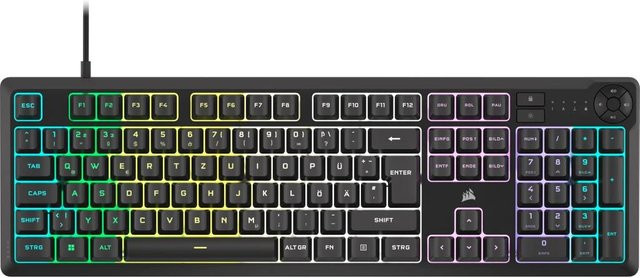 Corsair K55 CORE RGB Gaming-Tastatur in Schwarz mit QWERTZ-Layout und Membrane-Switches - Bild 1