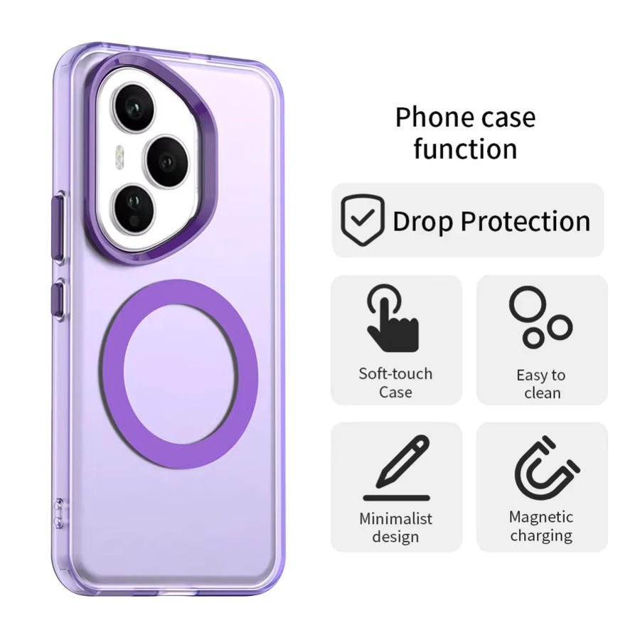 Transparente Magnet-Telefonhülle mit bunten Bonbon-Akzenten für Honor 400 Pro Lite 300 Magic 7 Pro 6 Lite X8C X9C X9B Military Cover - Bild 3