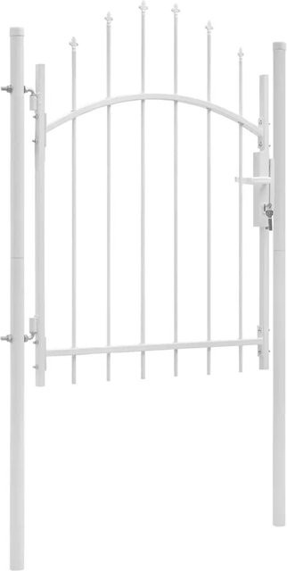 vidaXL Gartentor aus Stahl in Weiß, B: 100 cm, H: 175 cm - Bild 1