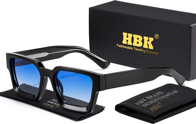 HBK Sonnenbrille, Quadratisch, Vollrand, Kunststoff, Unisex, Schwarz - Bild 1
