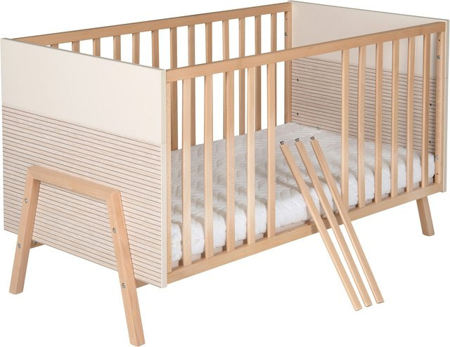 Schardt Babybett Happy aus massiver Buche in Beige, B/T/H: 70 x 140 cm - Bild 1