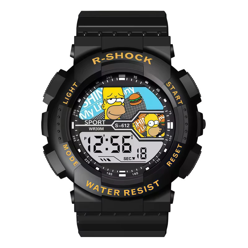 The Simpsons Digitaluhr, Chronograph, Kunststoff, Schwarz, Unisex - Bild 2
