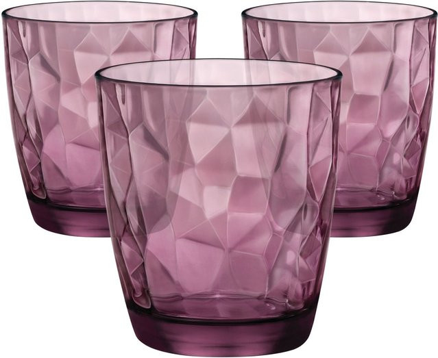Bormioli Rocco Wassergläser Diamond in Lila, 3 Stück, 300 ml pro Glas - Bild 1