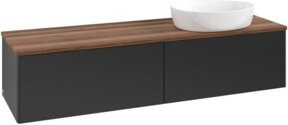 V&B Waschtischunterschrank Antao ohne Frontstruktur, Wandmontage, Weiß und Blau, B: 160 cm, T: 50 cm - Bild 1