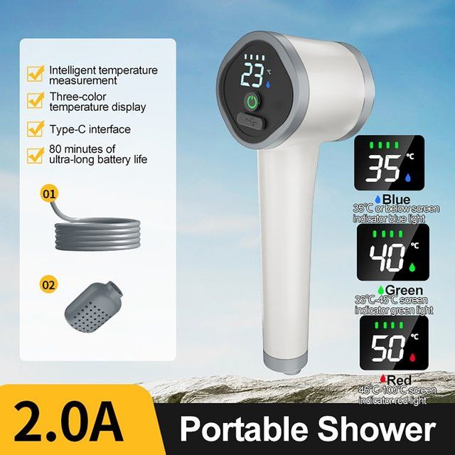 Dreamburgh Elektrische Handbrause Kabellose Mobile Dusche Wiederaufladbar für Garten und Outdoor - Bild 1