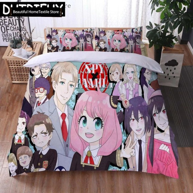 SPY×FAMILY Anya Forger Bettwäsche-Set mit Kissenbezügen, Multicolor, Bettbezug Breite: 133 cm, Länge: 200 cm (Queen/King Size) - Bild 1