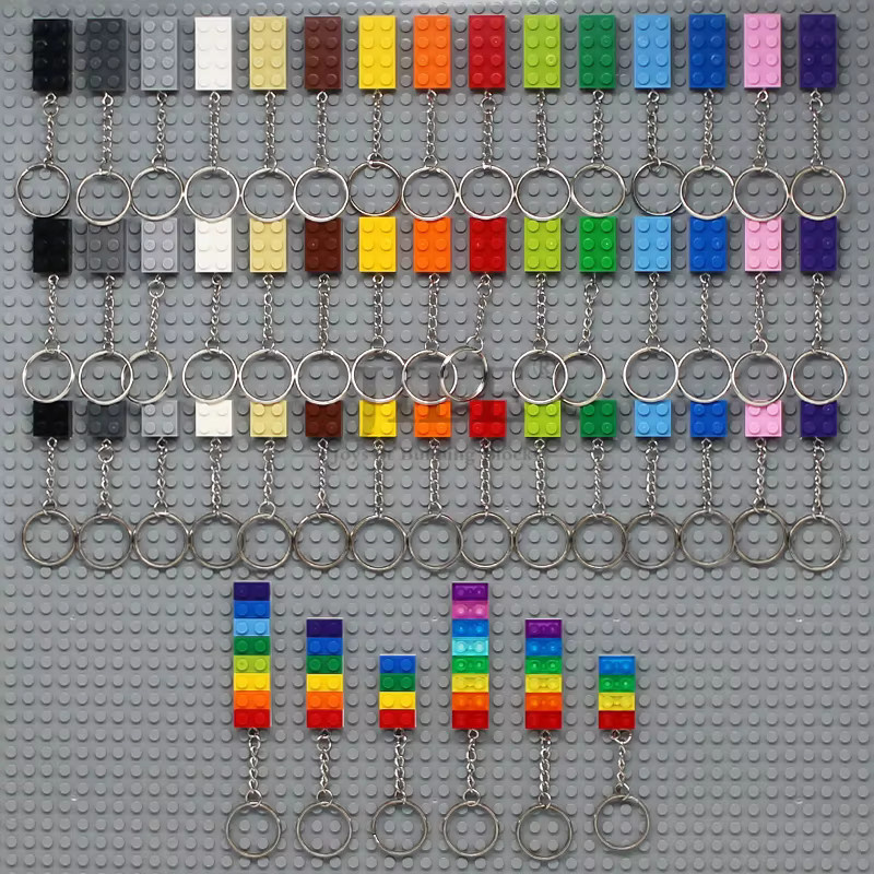 jile MOC Bunte Regenbogen Baustein Schlüsselanhänger, Zubehör, Bunt / Mehrfarbig - Bild 2