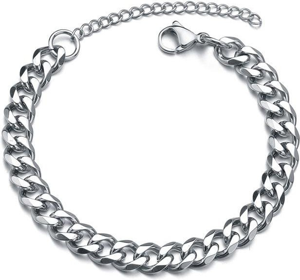 Armband Panzerkette Edelstahl, silber, Herren, 5 mm - Bild 1