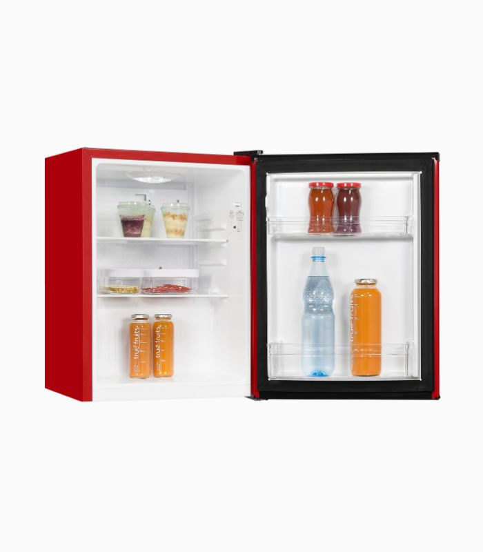 KB560-V-091E Mini Kühlschrank in Rot mit LED-Innenbeleuchtung und reversibler Tür - Bild 1