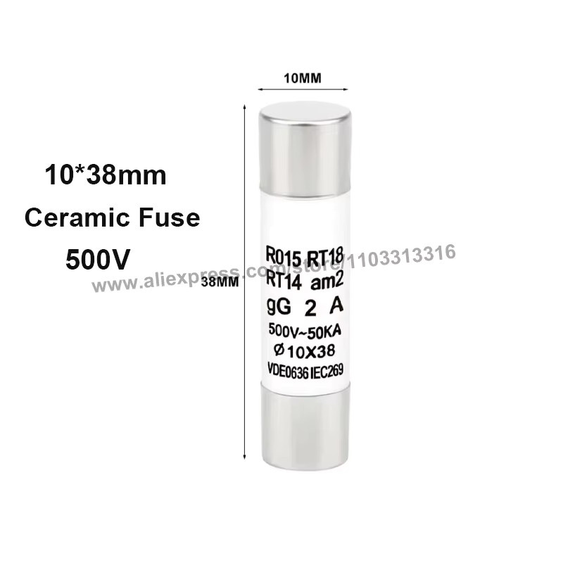 10 Stück Keramiksicherung SHJJDA RO15, weiß, B/H: 10 x 38 mm - Bild 2