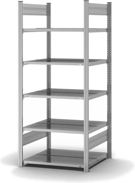 PROREGAL Aktenregal Stecksystem T-Profil aus verzinktem Stahl, 5 Ebenen, beidseitig nutzbar, H x B x T: 175 x 75 x 60 cm - Bild 1