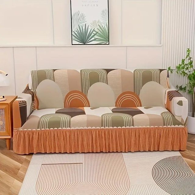 Yiran bag Universal Stretch-Sofabezug mit Blumenmuster, bedruckter Couchbezug aus Polyester, Mehrfarbig - Bild 1