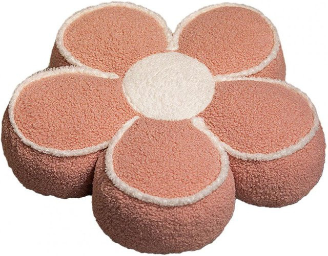 Yiran Furniture INS Blütenblatt Puff Sitzkissen in Pink, rundes Blumenkissen aus Samt, Durchmesser: 40 cm - Bild 1