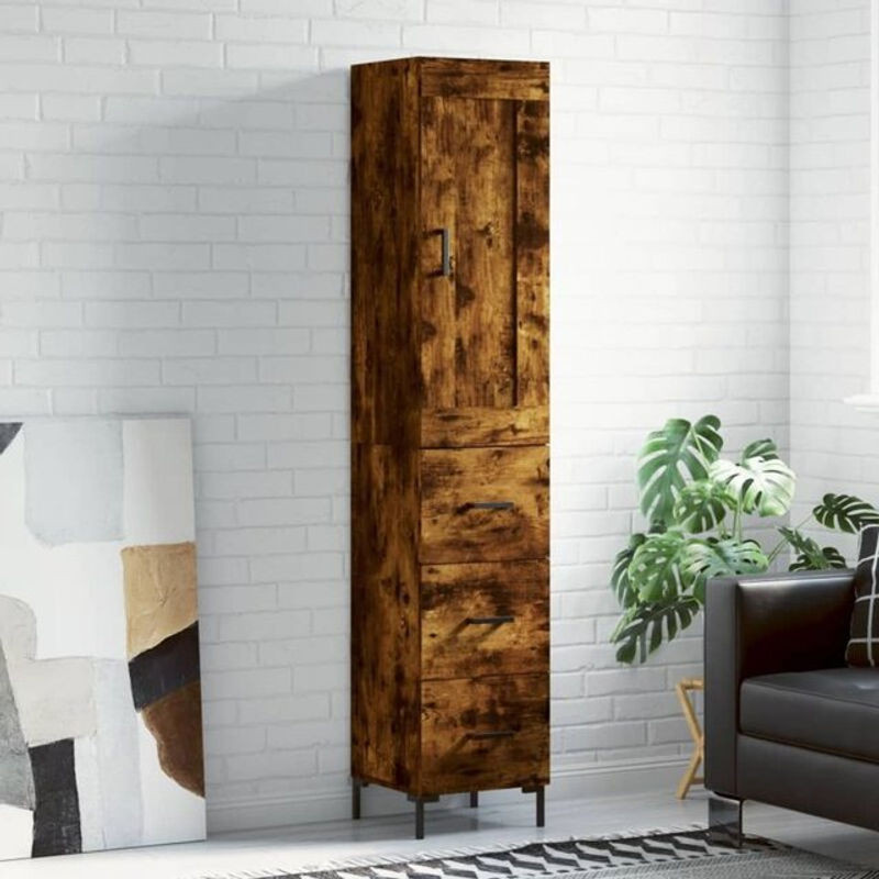 vidaxl Highboard Industrial Braun aus Holzwerkstoff und Metall B/T/H: 34,5 x 34 x 180 cm - Bild 1