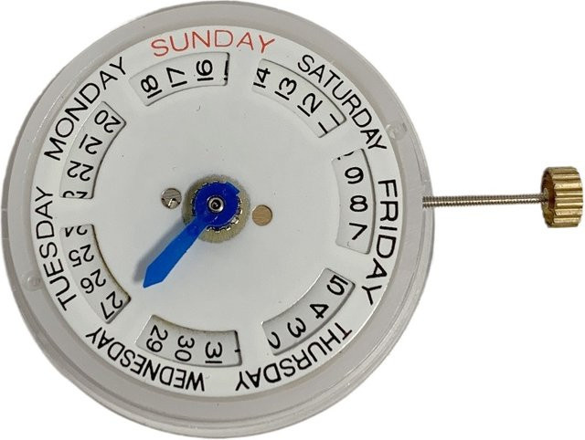 Automatikwerk, Doppelkalender, Tag, Datum, Messing, Silber - Bild 1