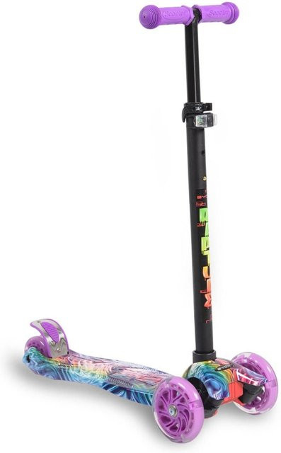 Byox Rapture Scooter Kinderroller aus Alu mit Leuchträdern lila ab 3 Jahren - Bild 1