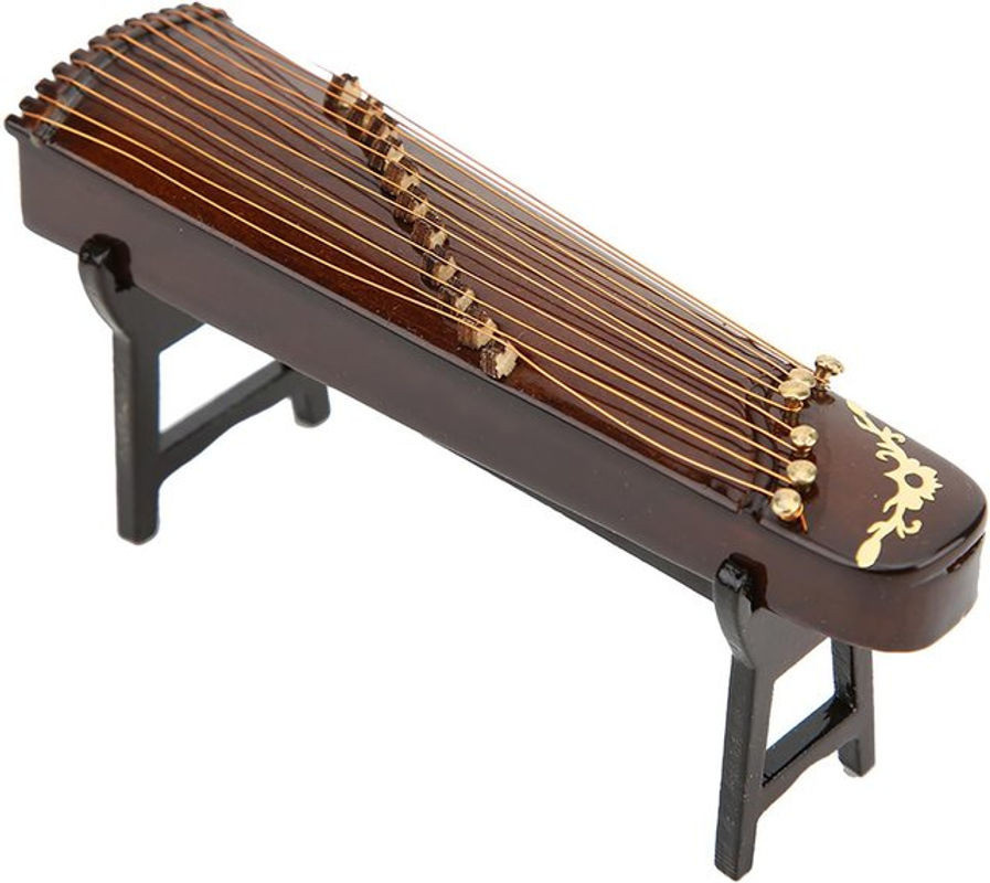 GoolRC Miniatur Chinesische Zither aus Holz als Musikinstrument Modell für die Desktop-Dekoration, Höhe: 10 cm - Bild 1