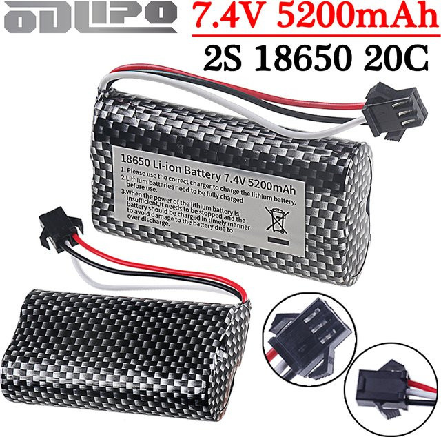 GAOLAG Li-Ion Akku 7,4 V 5200 mAh mit SM-3P Stecker für MN99S MN82 MN90 MN128 MN78 LC79 RC Autos - Bild 1