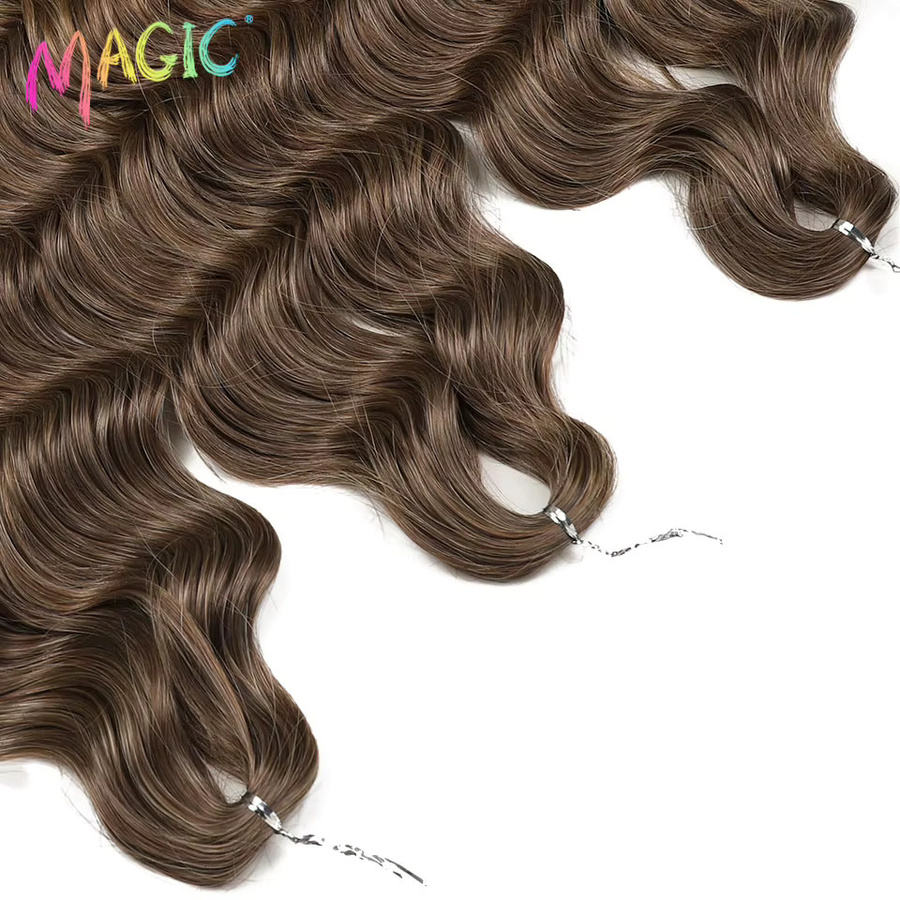 Magic Body Wave Synthetische Häkelhaarbündel, Ombre Braun zu Blond, 24 Zoll, Damen - Bild 4