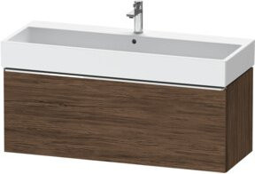 Duravit Waschtischunterschrank D-Neo, wandhängend, Farbe Weiß/Braun, 1 Auszug, modern - Bild 1
