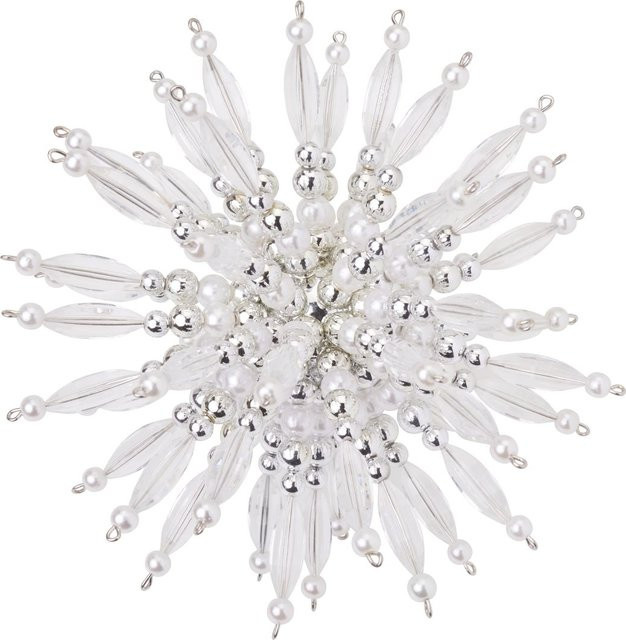 Zauberperle Perlenstern-Komplettset Silver Crystal in Silber als Weihnachts-Hängeanhänger aus Kunststoff und Draht - Bild 1