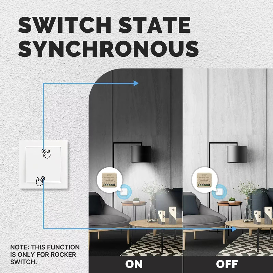 MOES Star Ring Serie Mini Smart Switch DIY Modul, Tuya WiFi/Zigbee Lichtschalter in Weiß, kompatibel mit Amazon Alexa und Google Assistant - Bild 5