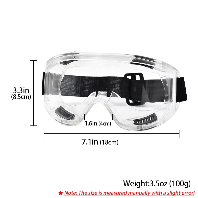 Professionelle Full Vision Schutzbrille in Transparent, beschlagfrei, spritzwasser-, staub-, wind- und sanddicht für Sport, Reiten und Skifahren - Bild 2