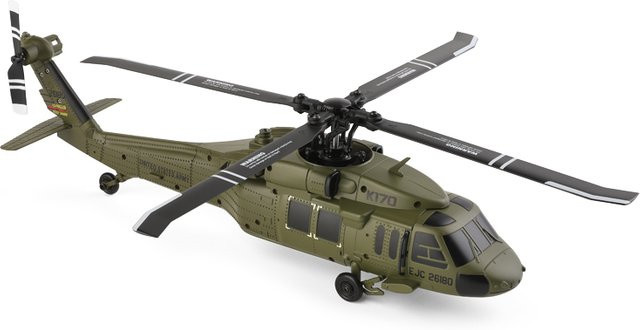 JIKEFUN Black Hawk Ferngesteuerter Hubschrauber, RC Simulationsmodell, Schwarz, Grün - Bild 1